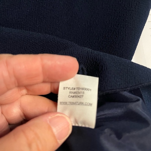 EUC Trina Turk- Navy Blue Halter Ruffle Dress. Size 0. - Picture 5 of 5